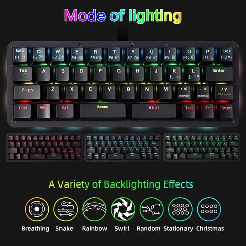 Koolertron 42-Key 40% Macaro Gaming Keyboard - Compact RGB Backlit Mechanical Keypad, Hot-Swappable USB-C Programmable Mini Keyboard for PC/Mac Gamers (Fully Customizable) in Saudi Arabia