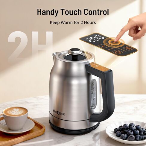 Electric Kettle with Temperature Control, 1.7L 1500W Stainless Steel Tea Kettle, 13 Preset Temperatures, LED Display, Keep Warm 2 Hours, Strix Thermostat, BPA Free Hot Water Boiler for Tea & Coffee in Saudi Arabia