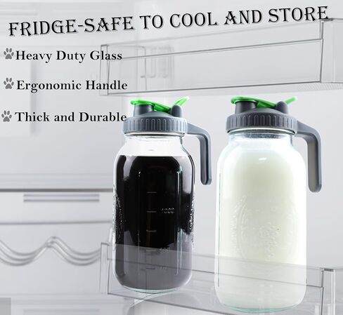 Cold Brew Coffee Maker 64 Oz Mason Jar Iced Tea Pitcher With Strainer 2 Set Half Gallon Glass Pitcher With Spout Lid 2 Quar Water Jug For Fridge Beverage, Sun Tea, Hot Cold Brew, Lemonade, Juice in Saudi Arabia