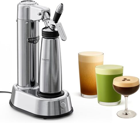 NitroPress Pro Electric Nitro Cold Brew Coffee & Cocktail Maker | Air-Powered, Nitrogen Infuser for Coffee Matcha Cocktails & Drinks, Stainless Steel, Home Bar Beverage System in Saudi Arabia
