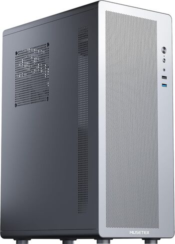 MUSETEX M2 ATX PC Case, 1 Non-RGB 120mm Fan PC Case, Computer case with Mesh Front,Magnetic Dust Filter, Ultra-Slim and Lightweight Portable Design, Black in Saudi Arabia
