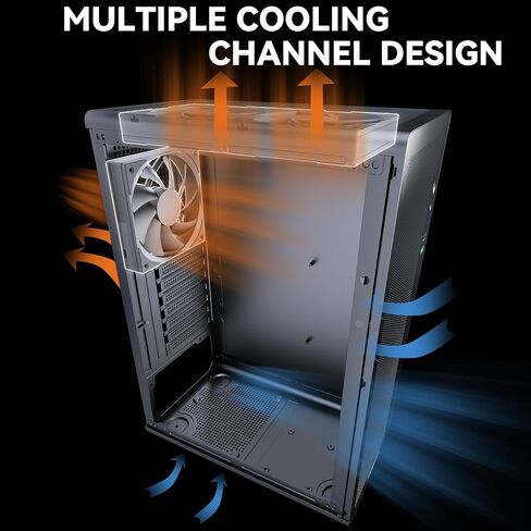 MUSETEX M2 ATX PC Case, 1 Non-RGB 120mm Fan PC Case, Computer case with Mesh Front,Magnetic Dust Filter, Ultra-Slim and Lightweight Portable Design, Black in Saudi Arabia