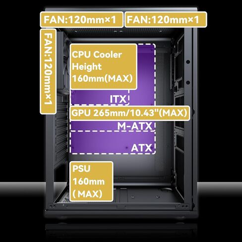 MUSETEX M2 ATX PC Case, 1 Non-RGB 120mm Fan PC Case, Computer case with Mesh Front,Magnetic Dust Filter, Ultra-Slim and Lightweight Portable Design, Black in Saudi Arabia
