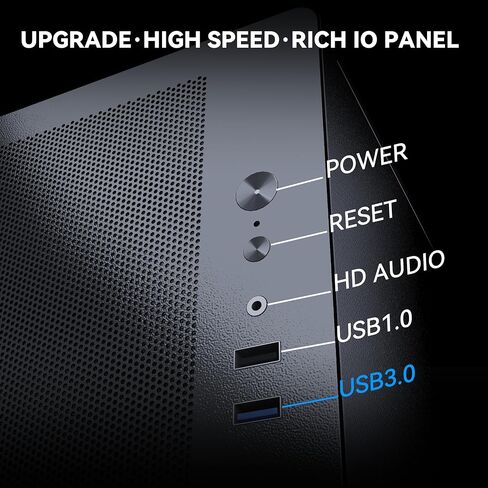 MUSETEX M2 ATX PC Case, 1 Non-RGB 120mm Fan PC Case, Computer case with Mesh Front,Magnetic Dust Filter, Ultra-Slim and Lightweight Portable Design, Black in Saudi Arabia