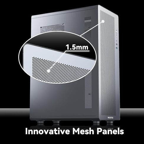 MUSETEX M2 ATX PC Case, 1 Non-RGB 120mm Fan PC Case, Computer case with Mesh Front,Magnetic Dust Filter, Ultra-Slim and Lightweight Portable Design, Black in Saudi Arabia