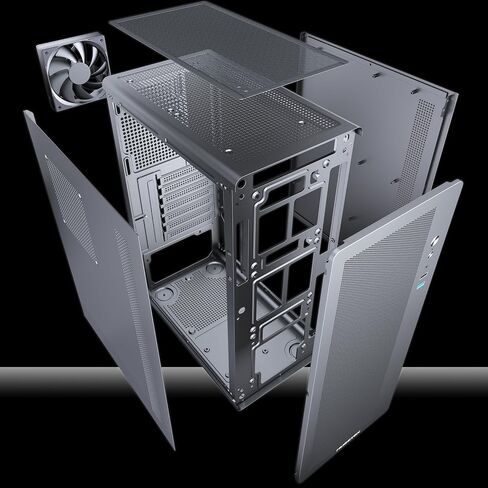 MUSETEX M2 ATX PC Case, 1 Non-RGB 120mm Fan PC Case, Computer case with Mesh Front,Magnetic Dust Filter, Ultra-Slim and Lightweight Portable Design, Black in Saudi Arabia