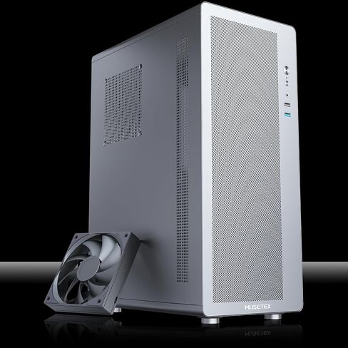 MUSETEX M2 ATX PC Case, 1 Non-RGB 120mm Fan PC Case, Computer case with Mesh Front,Magnetic Dust Filter, Ultra-Slim and Lightweight Portable Design, Black in Saudi Arabia