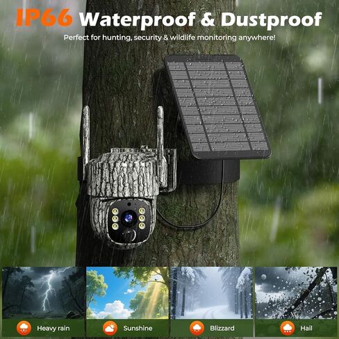 4G LTE Cellular Trail Camera, 360° Live Streaming, 2.5K SIM Card Included | Solar Game Camera Auto Tracking Security Cameras Wireless Outdoor with Night Vision, Motion Activated for Outdoor, 1 Pack in Saudi Arabia