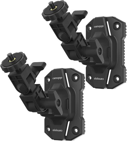 Camojojo Trail Cameras Mounting Bracket with 1/4" -20 Threaded Insert 360°Rotating Adjustable Holder for Outdoor Hunting Gear Accessory, Game Camera Holder Monitor Stand Hunting Camera Kit (2 Pack) in Saudi Arabia