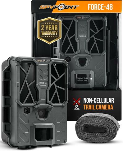 SPYPOINT Force 48 Trail Camera, Non-Cellular, 48MP Photo 720p Video w/ 48 Low-Glow LEDs for Image Quality Day or Night, 80’ Flash Range, 80’ Detection Range, LCD Setup Screen | 80 ’ Flash Range, 48MP Photo 720p Video w/ Low-Glow LEDs for Image Quality, No in Saudi Arabia