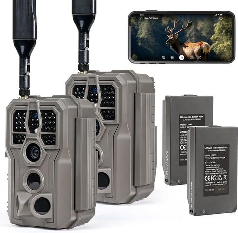 GardePro X66 Pro 2-Pack Cellular Trail Camera, Rechargeable Battery | Live View, Instant Alerts, Shared Data Plan, Built‑in GPS, Motion Activated, Non‑WiFi in Saudi Arabia
