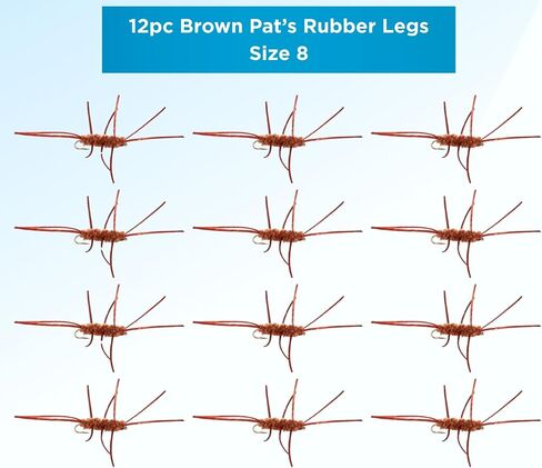 PAT’S Rubber Legs Nymph 12 Pack – Premium Hand Tied Trout Flies for Fly Fishing – Realistic Stonefly Imitation – Heavy, Durable, Proven Trout Fly Set in Kuwait
