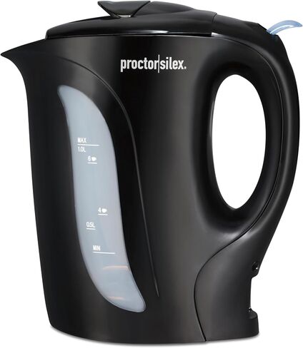 Proctor Silex Electric Tea Kettle, Water Boiler & Heater Auto-Shutoff & Boil-Dry Protection, 1000 Watts for Fast Boiling, 1 Liter, White in Saudi Arabia