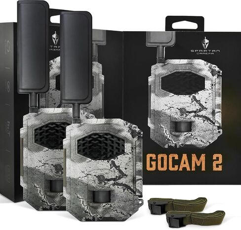Spartan Camera GoCam2 Cellular-2 Pack, APP Control Trail Camera, 4G LTE, 1080P Video, FHD Photos, No Glow, Night Vision, Motion Activated, IP65 Water Resistant (Spartan Areus, Multi-Carrier) in Saudi Arabia