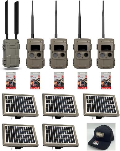 Cuddeback Cuddelink 1 L Series Home Cellular Unit Powered by Verizon or AT&T 4 Long Range IR Cameras L Series 5 Solar Power Banks Models PW-3600 5 16GB SD Cards 1 Hat New in Kuwait