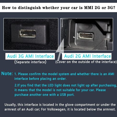 Bluetooth 5.0 Car Adapter for Audi with AMI Interface,Bluetooth aptX-HD Music Receiver,Compatible with Audi 3G AMI,2G AMI,VW MDI and Mercedes Media Interface in Saudi Arabia
