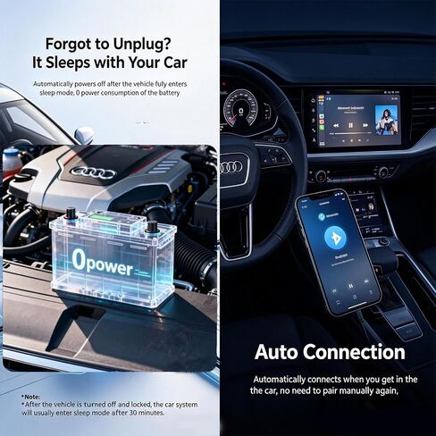 Bluetooth 5.0 Car Adapter for Audi with AMI Interface,Bluetooth aptX-HD Music Receiver,Compatible with Audi 3G AMI,2G AMI,VW MDI and Mercedes Media Interface in Saudi Arabia
