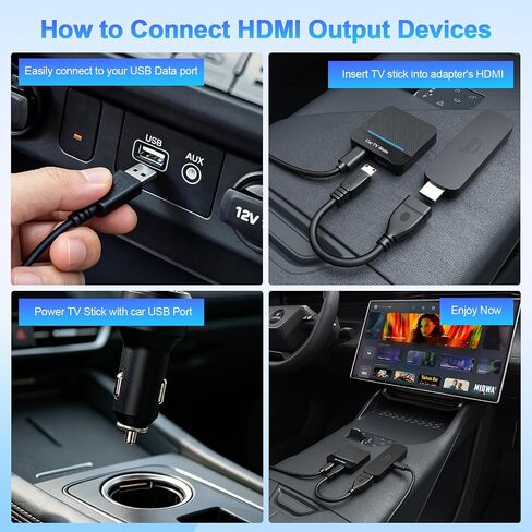 2-in-1 Car TV Mate Pro—Wireless CarPlay Adapter & HDMI Multimedia Adapter for TV Stick Converter/Game Consoles/Set-Top Box/Screen Mirroring, Plug & Play HDMI Cars T V Dongle Compatible Cars from 2016 in Saudi Arabia
