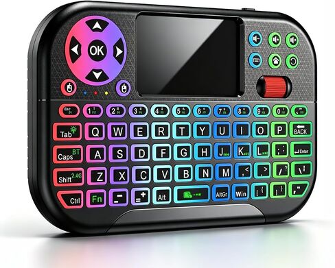 2.4G USB Dongle Mini Keyboard Mouse Combo RGB Backlit Touch Scroll Remote for Samsung LG Sony TCL Smart TV Fire Stick Roku Apple TV Windows Laptop iPad Android Box HTPC Bluetooth Supported in Kuwait