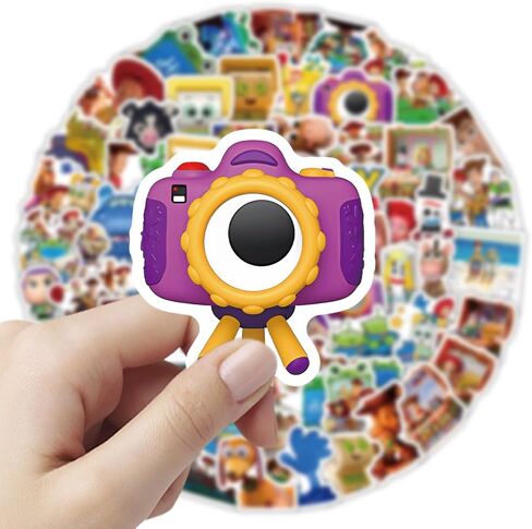 100Pcs Toy Cartoon Movie Story Sticker Bundle, Cool Vinyl Decals for Laptop, Water Bottle, Phone, Skateboard, Luggage, Bicycle, Guitar, DIY Gift for Fans (Toy1) in Saudi Arabia