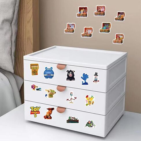 100Pcs Toy Cartoon Movie Story Sticker Bundle, Cool Vinyl Decals for Laptop, Water Bottle, Phone, Skateboard, Luggage, Bicycle, Guitar, DIY Gift for Fans (Toy1) in Saudi Arabia