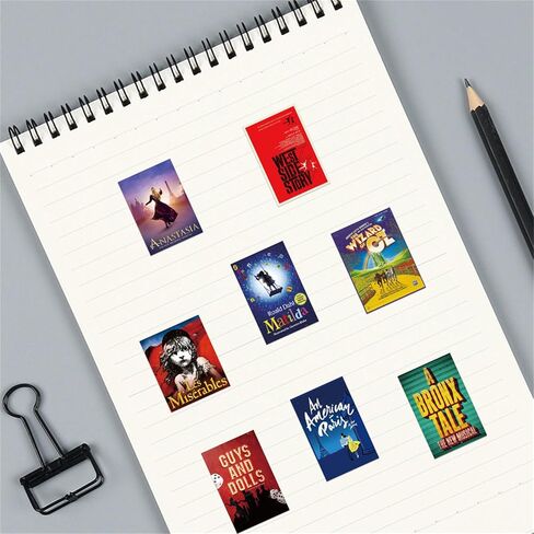 50PCs Broadway Pack Stickers,Classic Musical Play Sticker, Broadway Musical Vinyl Waterproof Decals for Laptop,Journal,Water Bottle,Wall,Theater,Dorm Deal, Poster Set Stickers for Kids,Teens,Girls in Saudi Arabia