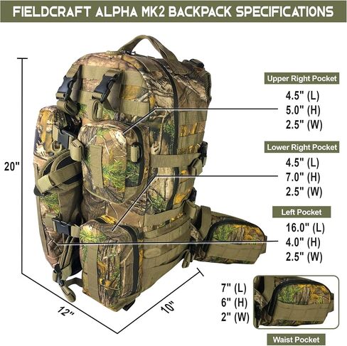 FIELDCRAFT Hunting Backpack Daypack for Rifles, Bows, Crossbows, Muzzleloader, Hunting, Hiking, Archery, Blackpowder, Outdoors Expeditionary Alpha Pack in Saudi Arabia