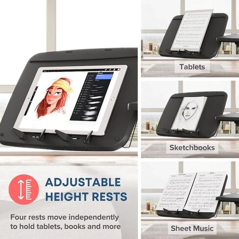 LEVO G2 V16 Rolling Laptop Stand with Mouse Tray and Phone Holder | Tilting platform, compact V-base for beds, couches and recliners, 15 inch cantilever reach, 22 to 45 inch height in Saudi Arabia