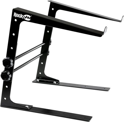 RockJam RJLP1 Adjustable DJ Laptop Stand, Anti Slip Desktop Riser | Adjustable steel laptop stand holding up to 8 lbs for laptops, DJ controllers and CD players, with anti slip design in Saudi Arabia