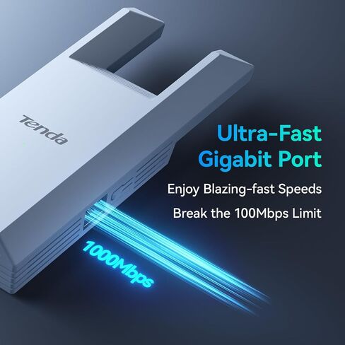 Tenda WiFi Range Extender AC1200 - WiFi Extender with Gigabit Ethernet Port, 1.2Gbps Home Signal Booster, Dual Band, Up to 1600 Sq & 32 Devices (A18Pro) in Saudi Arabia