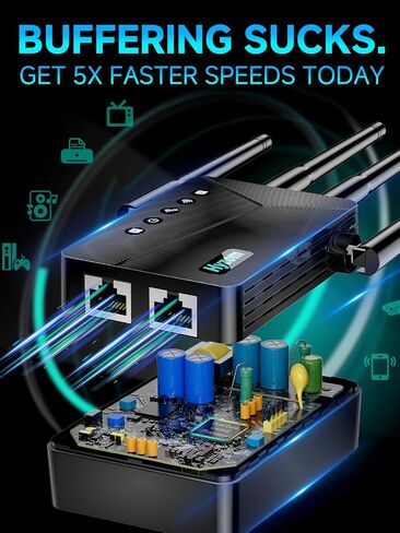 WiFi Extender Signal Booster for Home, Covers Up to 13,000 Sq Ft, 1-Tap Setup Wireless Internet Repeater, Eliminates Dead Zones, Reduces Buffering, Supports 50+ Devices in Saudi Arabia