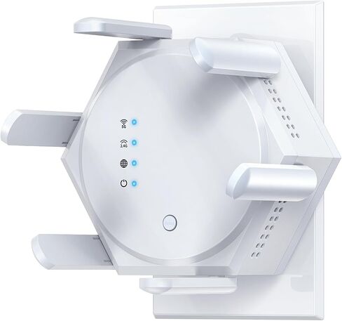 WiFi Extender Signal Booster,1200Mbps Dual Band 2.4GHz & 5GHz WiFi Repeater,Covers Up to 12880 Sq.Ft,Supports 60 Devices,Easy Setup Internet Booster for Home Apartment Basement Office in Saudi Arabia
