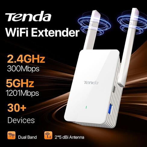Tenda AX1500 WiFi 6 Range Extender, WiFi Signal Booster for Home Up to 1500sg.ft and 30+ Devices, Dual Band WiFi Extender Booster with Gigabit Ethernet Port, AP Mode, WPS Easy Setup(A23) in Saudi Arabia
