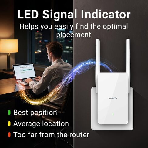 Tenda AX1500 WiFi 6 Range Extender, WiFi Signal Booster for Home Up to 1500sg.ft and 30+ Devices, Dual Band WiFi Extender Booster with Gigabit Ethernet Port, AP Mode, WPS Easy Setup(A23) in Saudi Arabia