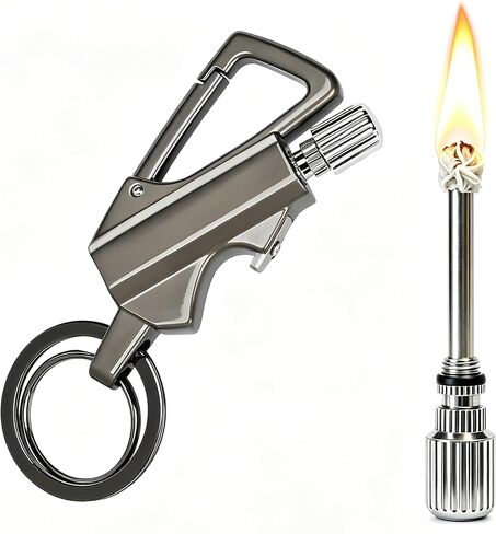 Permanent Match Lighter, Waterproof Matches, Strike Anywhere Matches, Emergency Fire Starter Striker Set, with Metal Keychain, Black in Saudi Arabia