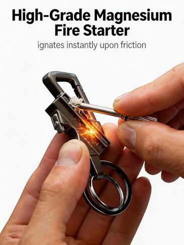 Permanent Match Lighter, Waterproof Matches, Strike Anywhere Matches, Emergency Fire Starter Striker Set, with Metal Keychain, Black in Saudi Arabia