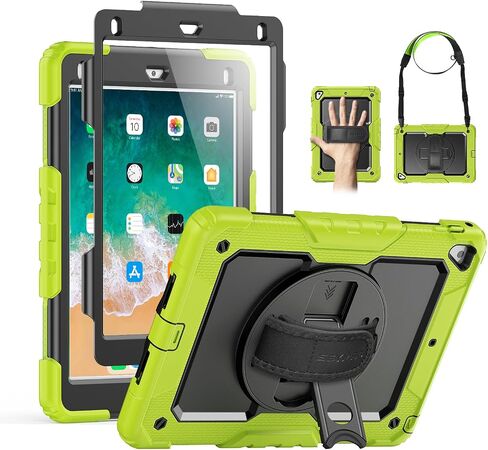 SEYMAC Case for iPad Pro 11 Inch M5 / M4 (2025/2024), Black | Heavy Duty Shockproof Protective, Built-in Screen Protector, 360° Rotating Stand, Hand/Shoulder Strap, Pencil Holder in Saudi Arabia