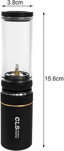 Camping Gas Lantern Emergency Essential Portable Glass Mantle Lamp Adjustable Fire Aluminum Alloy Manual Ignition Suitable for Camping Hiking Fishing, Black in Saudi Arabia