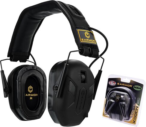EARMOR M300X Electronic Shooting Ear Protection with 4 Omnidirectional Mic | Gel Ear Pads, 30dB SNR Noise Reduction, 5X AMBIENT AMPLIFICATION, for Shooting & Hunting in Saudi Arabia