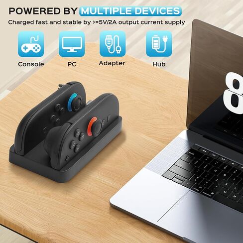 Charging Dock for Nintendos Switch 2,Switch 2 Joycons Dock for 2 Joycon,Joycons Charger Stand Station with LED Indication and USB Type-C Charger Cable in Saudi Arabia
