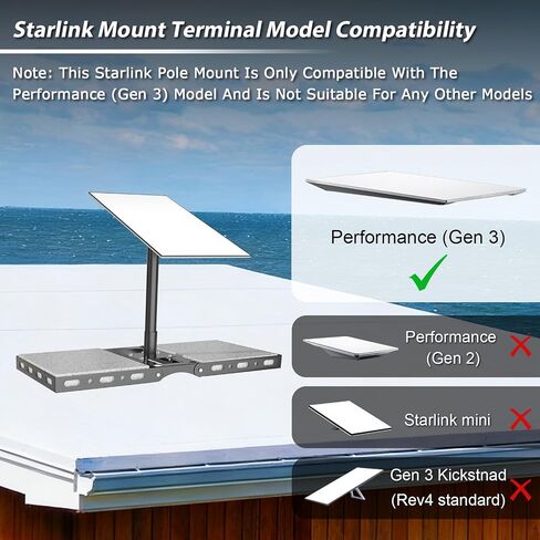 Starlink Performance Gen 3 Roof Ridge Mount, Adjustable Starlink Pole Mount | Starlink Mounting Kit Performance Gen 3 with Stainless Steel Pipe Adapter for Extreme Climates, No-Drill, Heavy Duty in Saudi Arabia