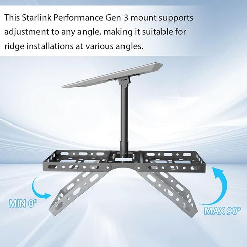 Starlink Performance Gen 3 Roof Ridge Mount, Adjustable Starlink Pole Mount | Starlink Mounting Kit Performance Gen 3 with Stainless Steel Pipe Adapter for Extreme Climates, No-Drill, Heavy Duty in Saudi Arabia