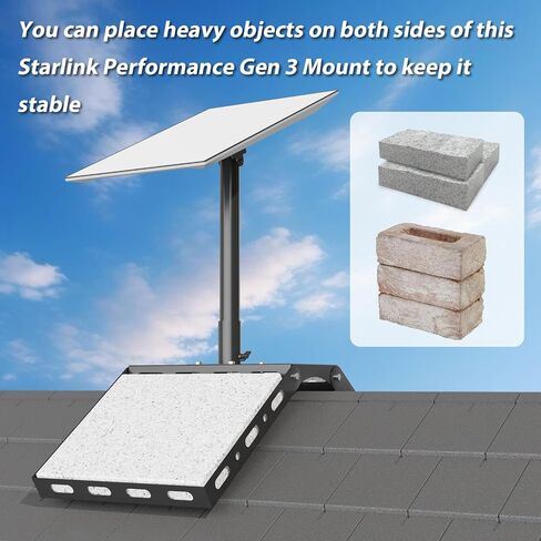 Starlink Performance Gen 3 Roof Ridge Mount, Adjustable Starlink Pole Mount | Starlink Mounting Kit Performance Gen 3 with Stainless Steel Pipe Adapter for Extreme Climates, No-Drill, Heavy Duty in Saudi Arabia
