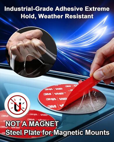 4PCS Starlink Mini/Standard 4/4X/V3 Gen 3 Magnetic Mount Plates, 70mm Steel Adhesive Pads, Laser Engraved, Heavy Duty Roof Mount for Tesla Model 3/Y, Aluminum/Glass Roof Car, Truck, SUV & RV Roof in Saudi Arabia