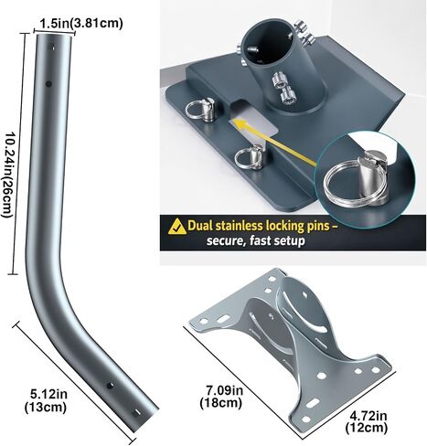 Standard 4 Wall Mount Bracket for Starlink, Compatible with 4X V4 Gen 3 Enterprise, Heavy Duty Pipe Adapter with Metal Locking Pins, Adjustable Carbon Steel Mounting Kit in Saudi Arabia