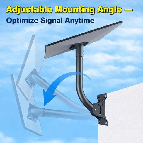 Standard 4 Wall Mount Bracket for Starlink, Compatible with 4X V4 Gen 3 Enterprise, Heavy Duty Pipe Adapter with Metal Locking Pins, Adjustable Carbon Steel Mounting Kit in Saudi Arabia