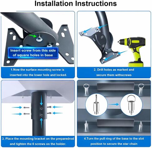 Standard 4 Wall Mount Bracket for Starlink, Compatible with 4X V4 Gen 3 Enterprise, Heavy Duty Pipe Adapter with Metal Locking Pins, Adjustable Carbon Steel Mounting Kit in Saudi Arabia