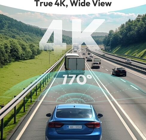 BOTSLAB 4k Dash Cam Front and Rear, 24/7 Parking Monitor with Hardwired Kit, 170° Ultra Wide Dashcam, ADAS, IMX415 Sensor, Night Vision, WDR, Loop Recording, 5G/2.4G WiFi & GPS, Free 64GB Card | 24H Parking Mode, 5.8GHz WiFi, Superior WDR Night Vision, AD in Saudi Arabia