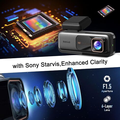 BOTSLAB 4k Dash Cam Front and Rear, 24/7 Parking Monitor with Hardwired Kit, 170° Ultra Wide Dashcam, ADAS, IMX415 Sensor, Night Vision, WDR, Loop Recording, 5G/2.4G WiFi & GPS, Free 64GB Card | 24H Parking Mode, 5.8GHz WiFi, Superior WDR Night Vision, AD in Saudi Arabia
