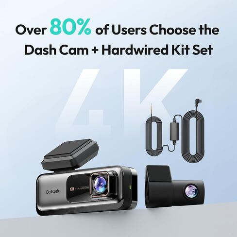 BOTSLAB 4k Dash Cam Front and Rear, 24/7 Parking Monitor with Hardwired Kit, 170° Ultra Wide Dashcam, ADAS, IMX415 Sensor, Night Vision, WDR, Loop Recording, 5G/2.4G WiFi & GPS, Free 64GB Card | 24H Parking Mode, 5.8GHz WiFi, Superior WDR Night Vision, AD in Saudi Arabia
